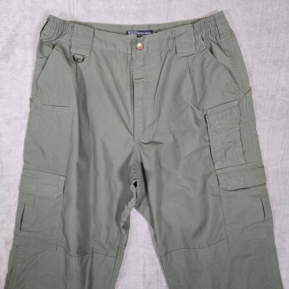 5.11 Tactical Pants Style 74273 Mens 36x32 Green Cargo Utility Ripstop - Picture 2 of 10